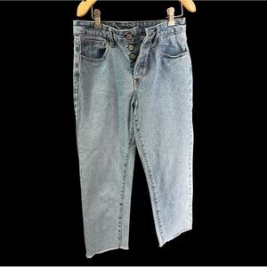John Galt California Button Fly Ankle Jeans Size L Raw Hem